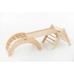 Luna Toys Naturel Houten Klimrek Met Glijbaan LU-36950 -Winkel Voor Babyproducten 0x0 2 1