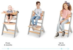 Kinderkraft Enock Grijs/Naturel Houten Kinderstoel Met Zitverkleiner KHENOC0PGRY0000 -Winkel Voor Babyproducten Kinderkraft Enock Grey Kinderstoel met Zitverkleiner KHENOC0PGRY0000 6