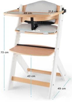 Kinderkraft Enock Wit/Naturel Houten Kinderstoel Met Zitverkleiner KHENOC0PWHT0000 -Winkel Voor Babyproducten Kinderkraft Enock White Kinderstoel met Zitverkleiner KHENOC0PWHT0000 7