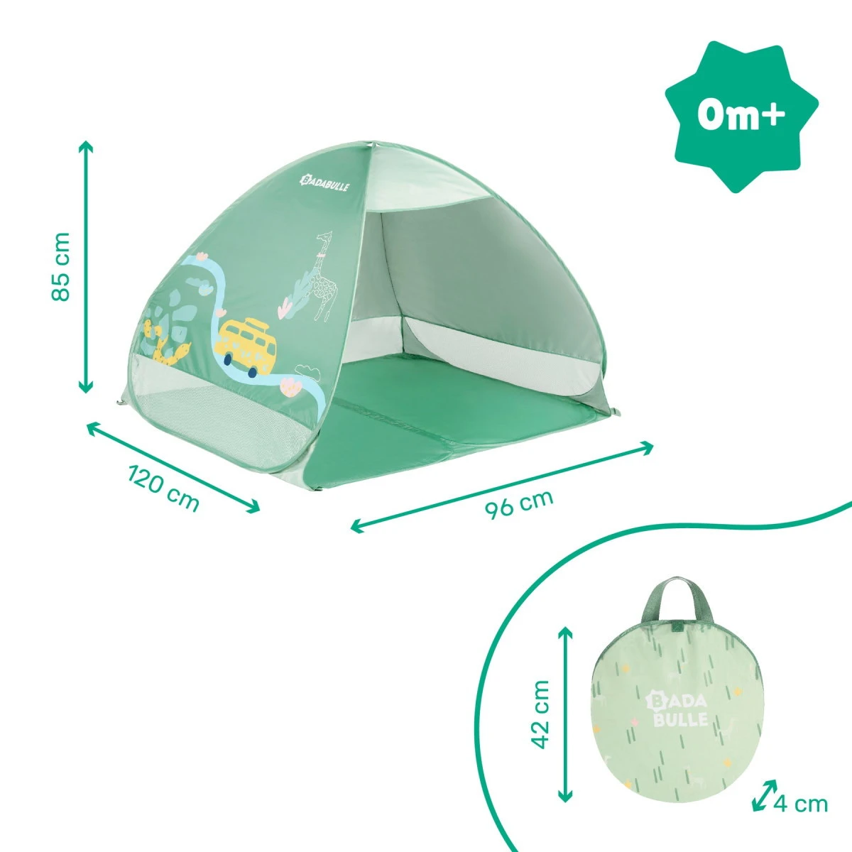 Badabulle Green Anti-UV Tent B038205 6 Badabulle Green Anti-UV Tent B038205 - Afbeelding 4