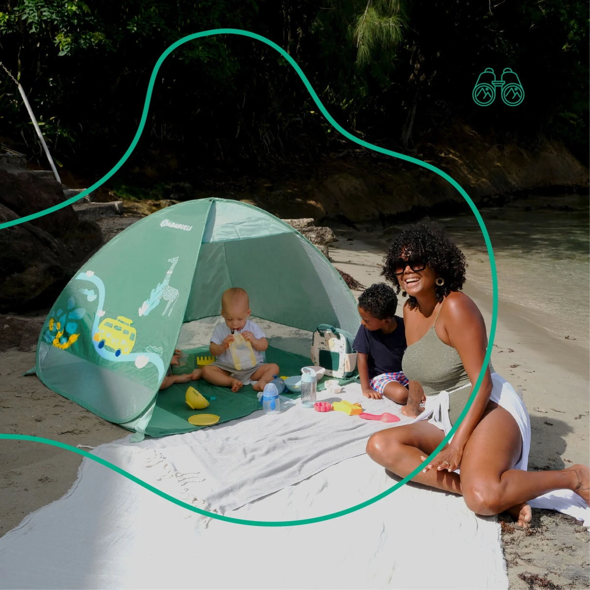 Badabulle Green Anti-UV Tent B038205 8 Badabulle Green Anti-UV Tent B038205 - Afbeelding 6