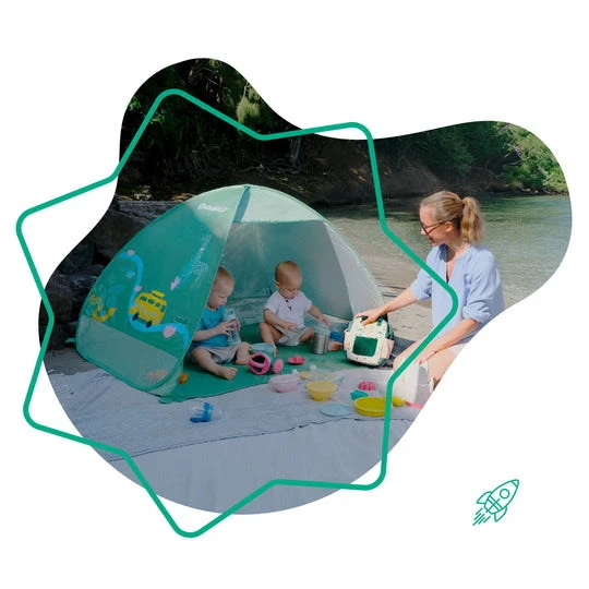 Badabulle Green Anti-UV Tent B038205 7 Badabulle Green Anti-UV Tent B038205 - Afbeelding 5