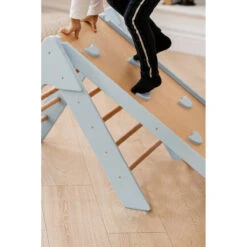 Luna Toys Blauw Houten Klimrek Met Glijbaan LU-36967 -Winkel Voor Babyproducten blue 6