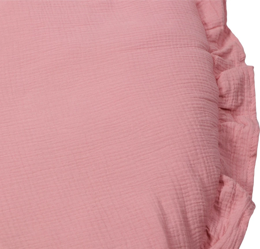 MamaLoes Soft Cotton Ruffle Licht Roze 90 Cm Rond Boxkleed ML020245 - Afbeelding 3
