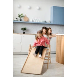 Luna Toys Naturel Houten Klimrek Met Glijbaan LU-36950 -Winkel Voor Babyproducten natural 1