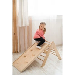 Luna Toys Naturel Houten Klimrek Met Glijbaan LU-36950 -Winkel Voor Babyproducten natural 3