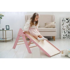 Luna Toys Roze Houten Klimrek Met Glijbaan LU-36974 -Winkel Voor Babyproducten pink 1
